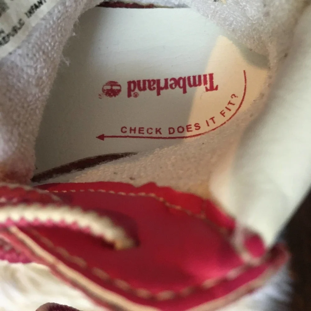 timberland pink lace up baby boots size 1
